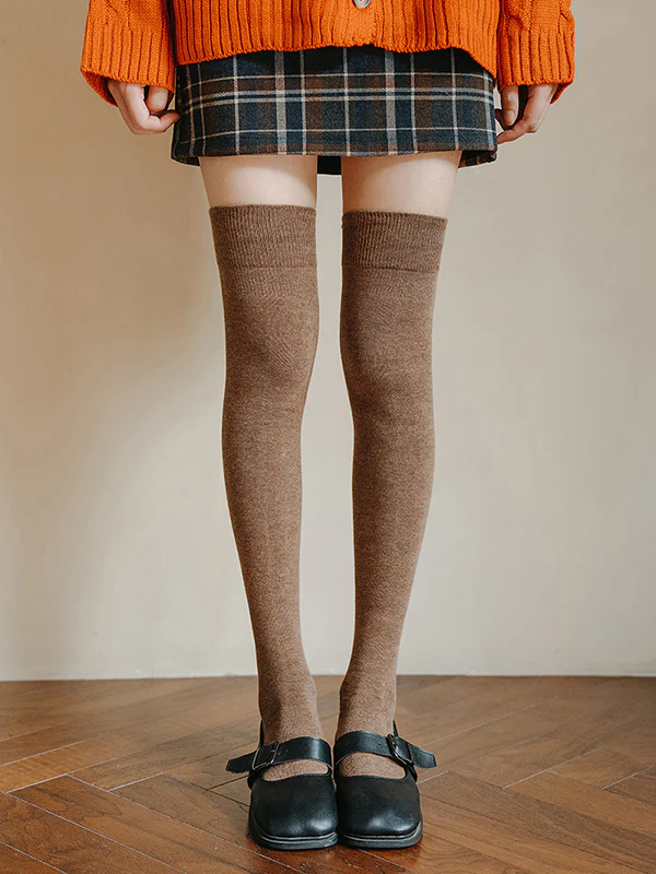 Casual Skinny Leg Solid Color Stockings Accessories - Image 3