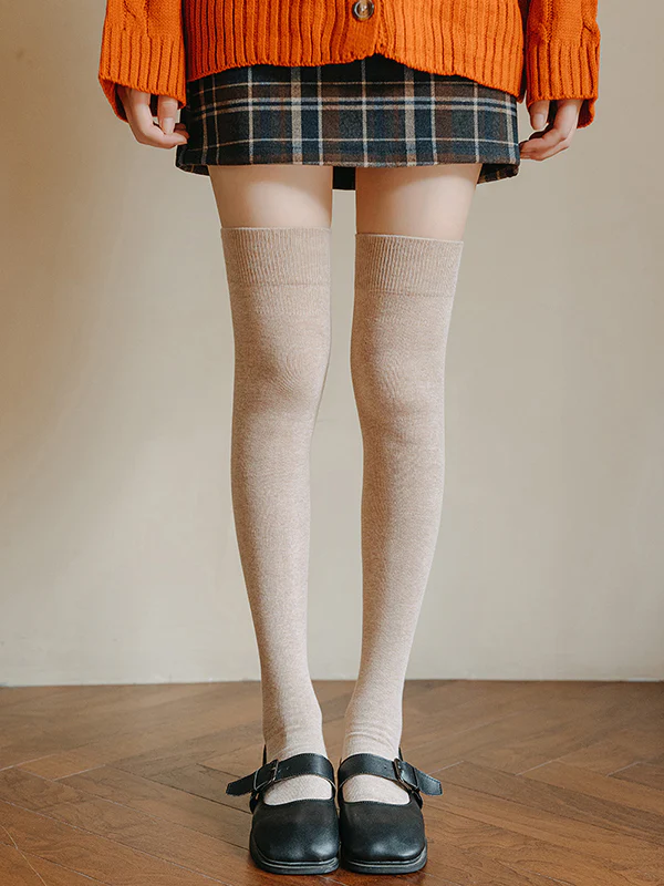 Casual Skinny Leg Solid Color Stockings Accessories - Image 4