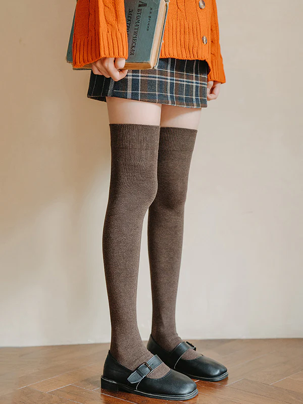 Casual Skinny Leg Solid Color Stockings Accessories - Image 9