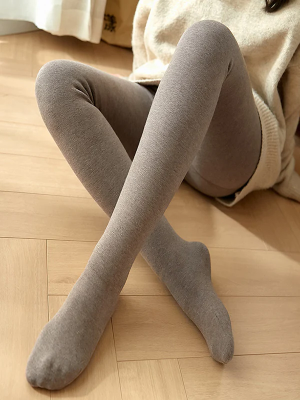 Casual Skinny Leg Velvet Keep Warm Solid Color Thermal Pants Bottoms - Image 10