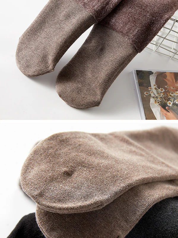 Casual Skinny Leg Velvet Keep Warm Solid Color Thermal Pants Bottoms - Image 19