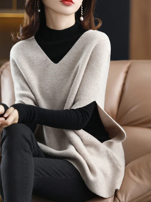 Casual Sleeveless Loose Solid Color V-Neck Vest Top - Image 10