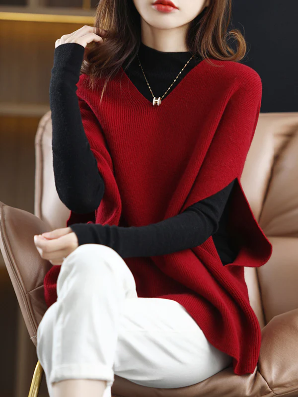 Casual Sleeveless Loose Solid Color V-Neck Vest Top - Image 13