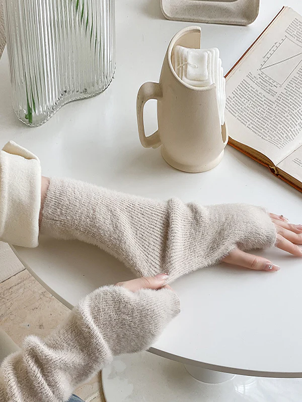Casual Solid Color Arm Warmers Accessories - Image 10