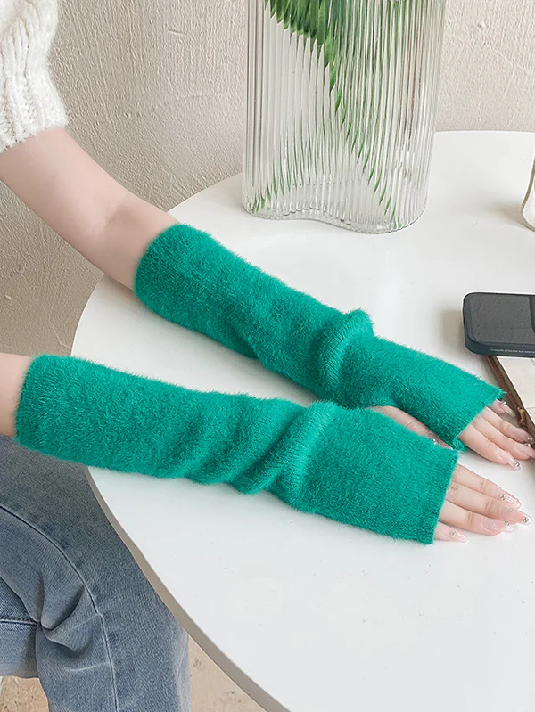 Casual Solid Color Arm Warmers Accessories - Image 12