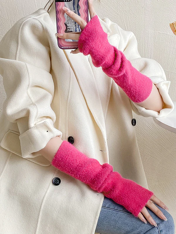 Casual Solid Color Arm Warmers Accessories - Image 13