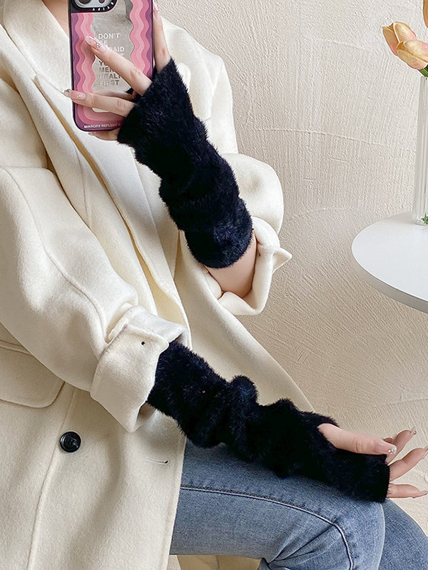 Casual Solid Color Arm Warmers Accessories - Image 3