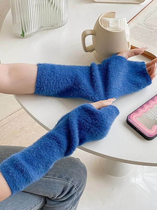 Casual Solid Color Arm Warmers Accessories - Image 6