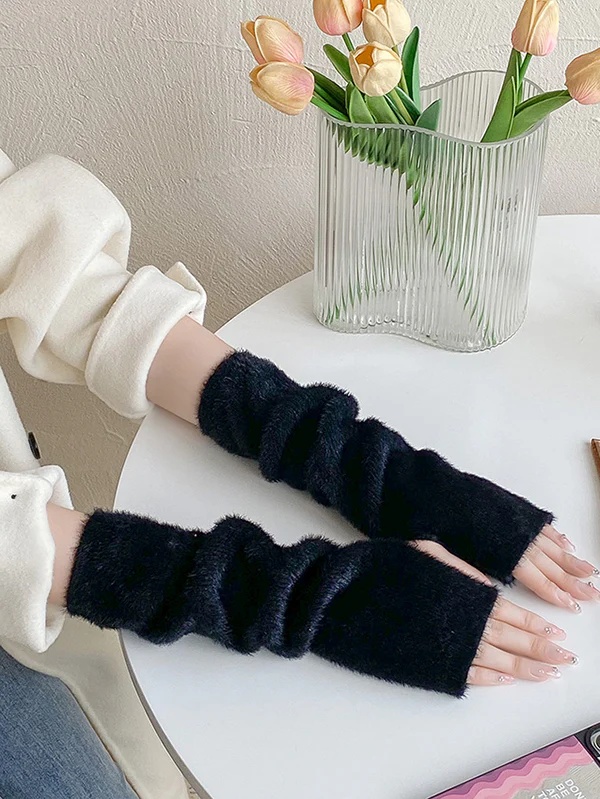 Casual Solid Color Arm Warmers Accessories - Image 8