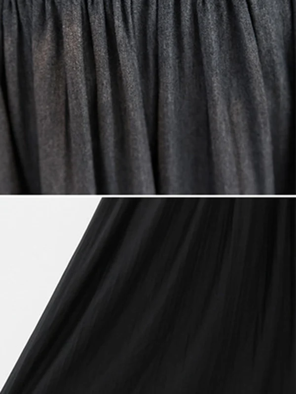 Casual Solid Color Elasticity Waist Pleated Skirts - Image 21