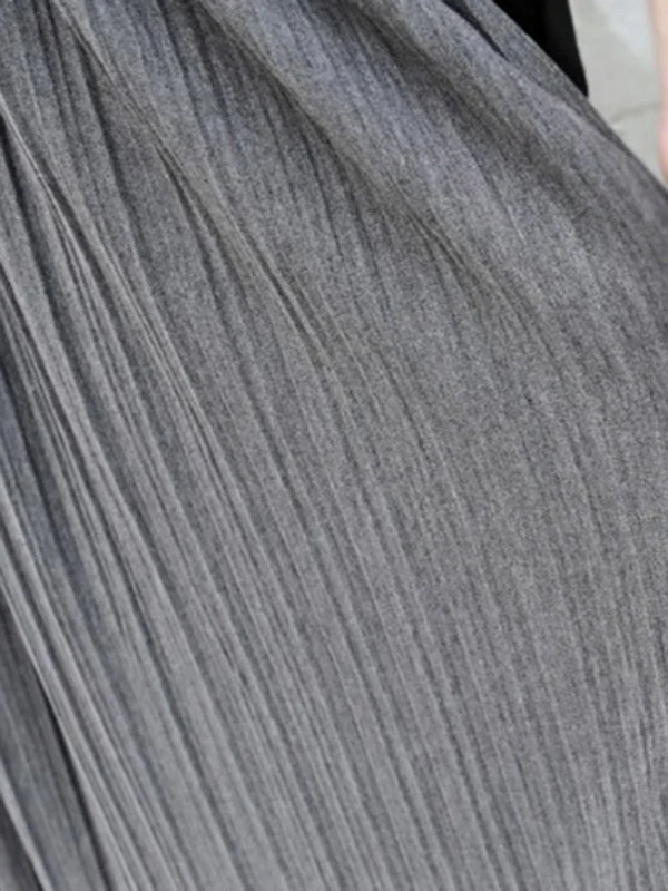 Casual Solid Color Elasticity Waist Pleated Skirts - Image 23