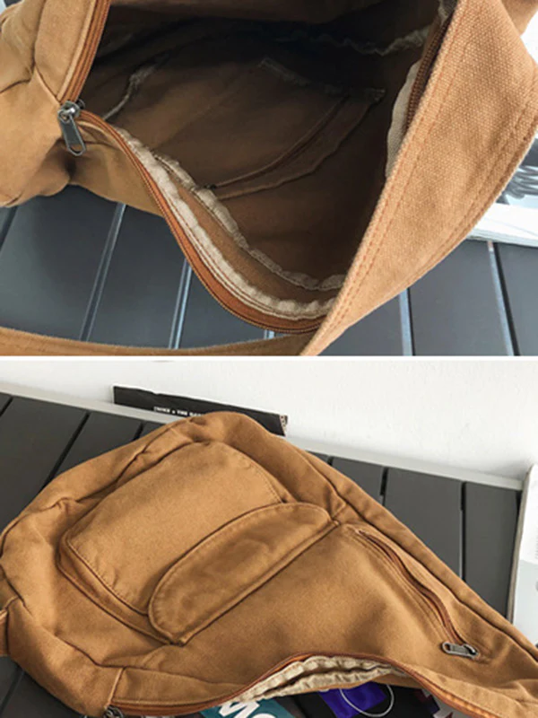 Casual Solid Color Zipper Bags Accessories - Image 10