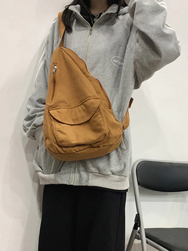 Casual Solid Color Zipper Bags Accessories - Image 4