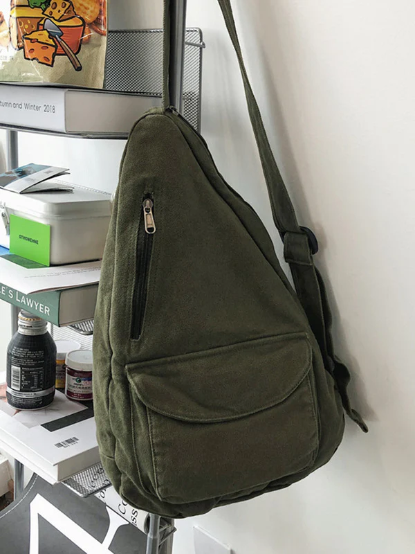 Casual Solid Color Zipper Bags Accessories - Image 5