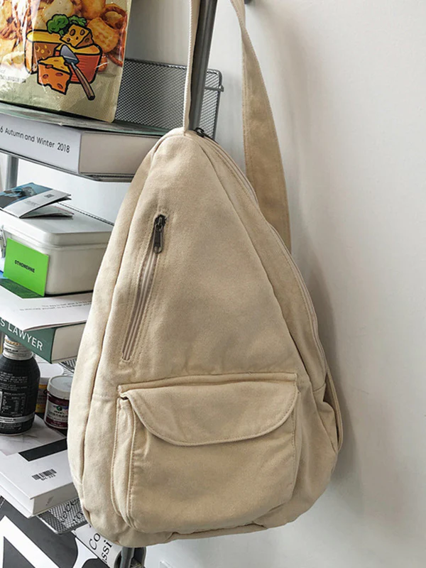 Casual Solid Color Zipper Bags Accessories - Image 7