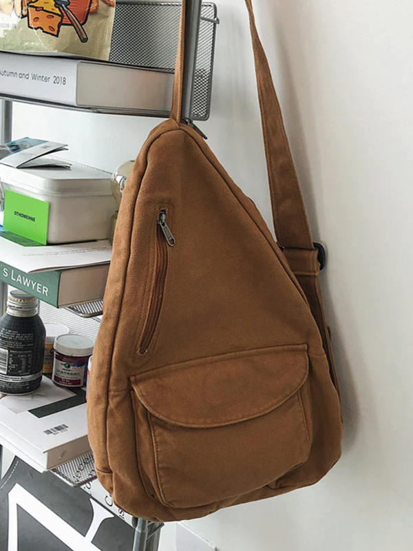 Casual Solid Color Zipper Bags Accessories - Image 8