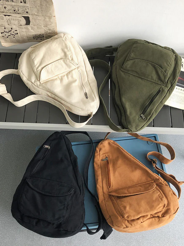 Casual Solid Color Zipper Bags Accessories - Image 9