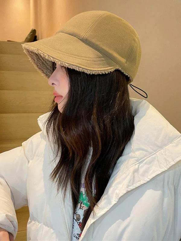 Casual Velvet Keep Warm Bucket Hat - Image 2