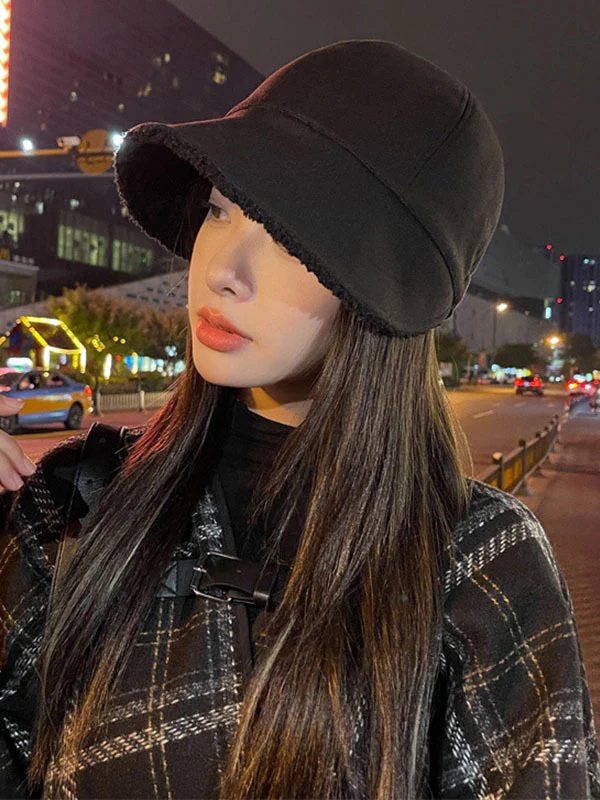 Casual Velvet Keep Warm Bucket Hat - Image 4