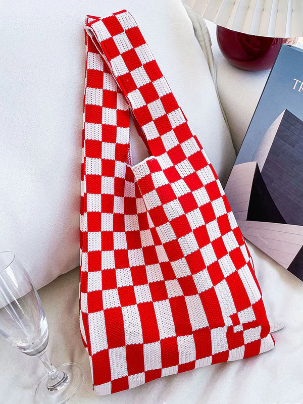 Casual Weave Contrast Color Plaid Bags Accessories - Image 10