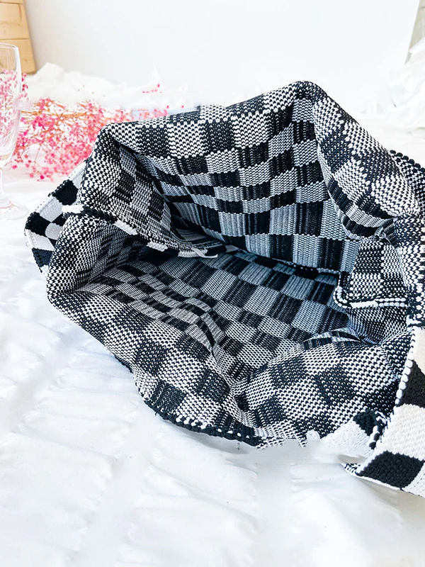 Casual Weave Contrast Color Plaid Bags Accessories - Image 16