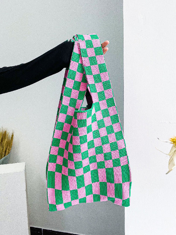 Casual Weave Contrast Color Plaid Bags Accessories - Image 2