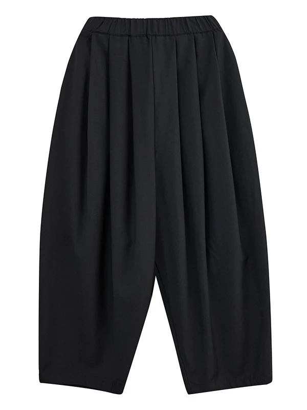 Casual Wide Leg Loose Pleated Solid Color Pants - Image 17