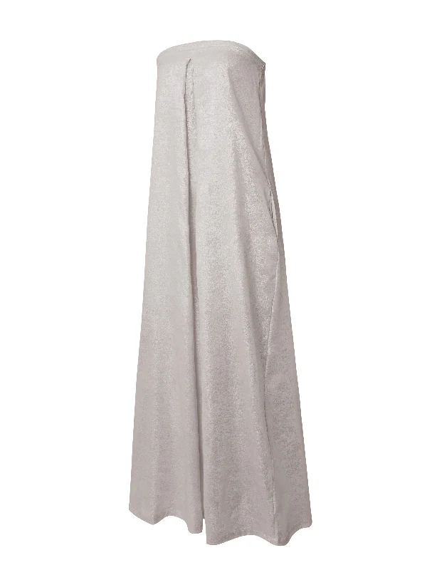 Casual Wide Leg Strapless Solid Color Tube Jumpsuits - Image 4