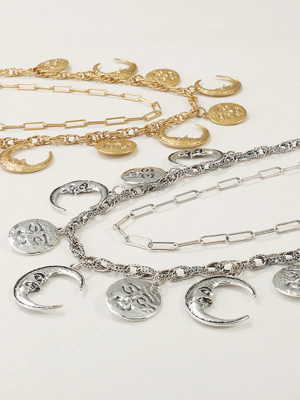 Chains Double Layered Geometric Solid Color Necklaces Accessories - Image 4