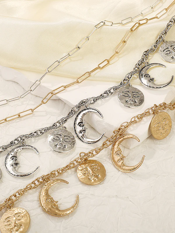 Chains Double Layered Geometric Solid Color Necklaces Accessories - Image 6