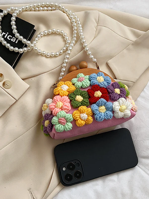 Chains Flower Shape Crossbody Bags Handbags - Image 2