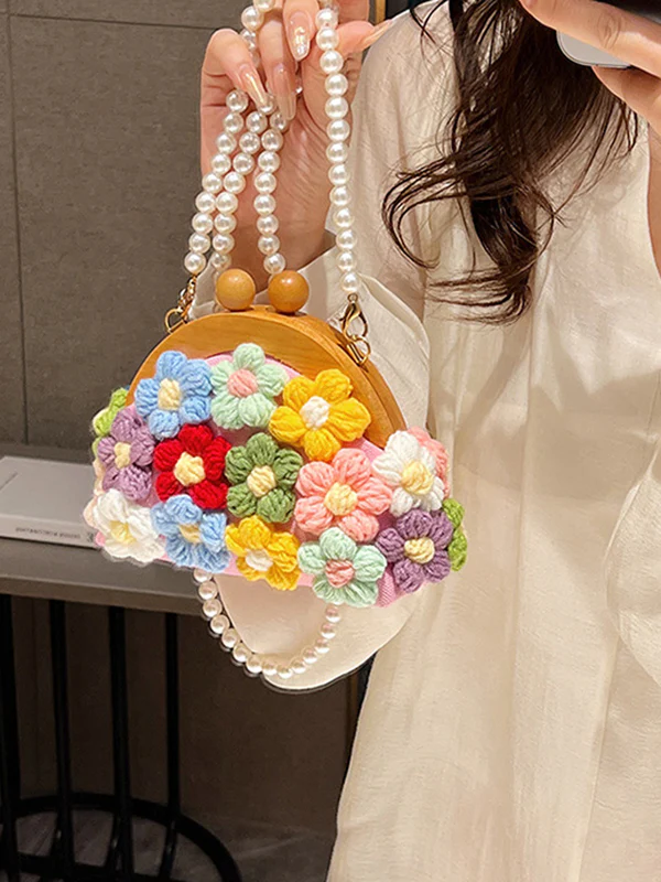 Chains Flower Shape Crossbody Bags Handbags - Image 4