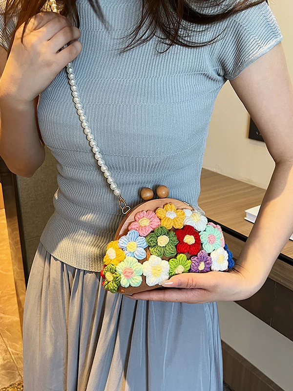 Chains Flower Shape Crossbody Bags Handbags - Image 6