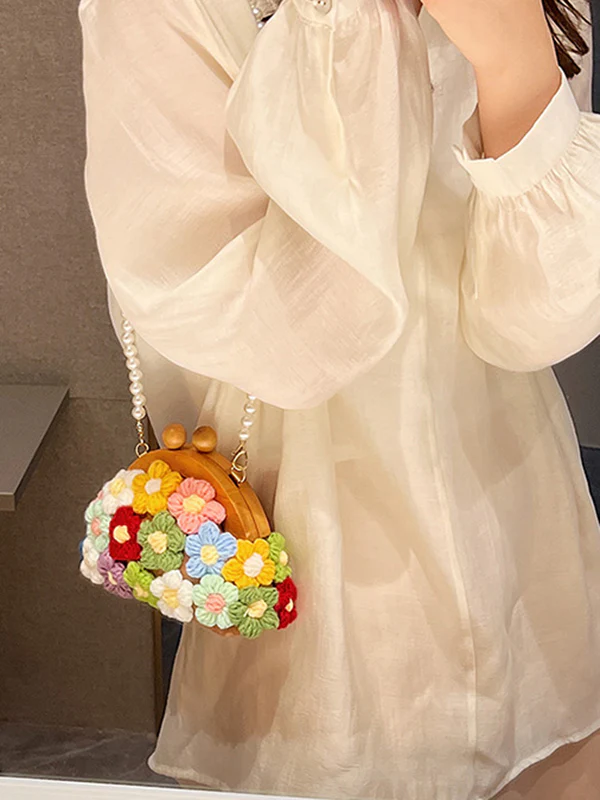 Chains Flower Shape Crossbody Bags Handbags - Image 7