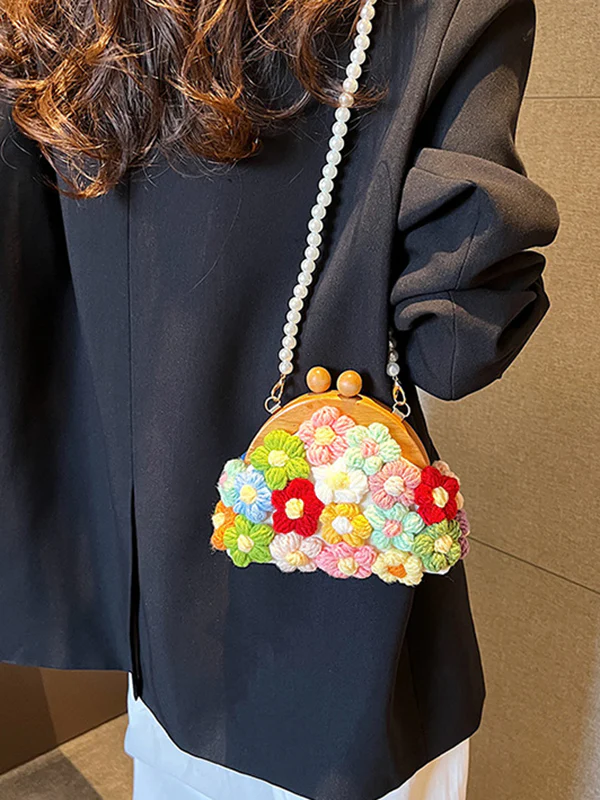 Chains Flower Shape Crossbody Bags Handbags - Image 8