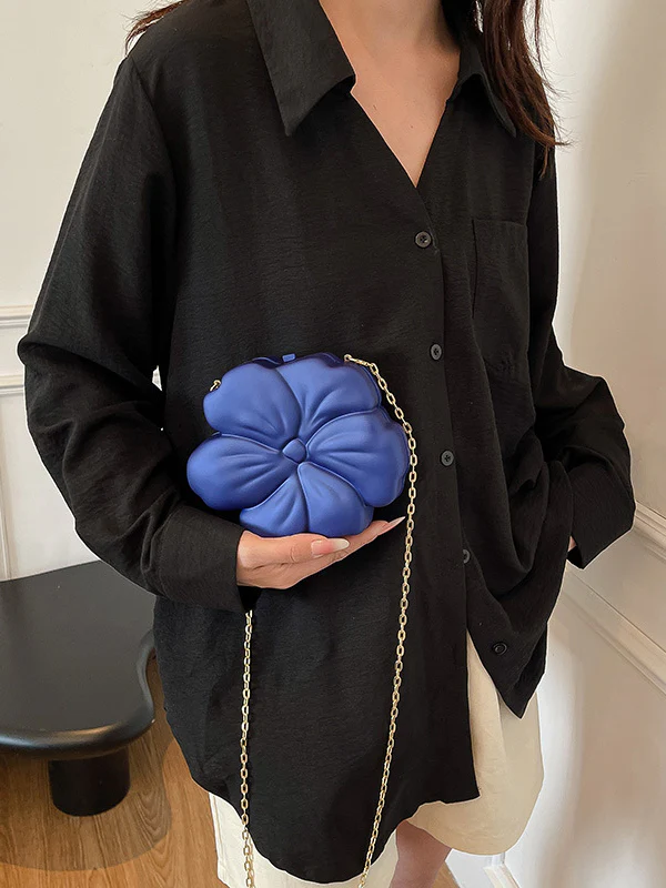 Chains Flower Shape Shiny Crossbody Bags - Image 11