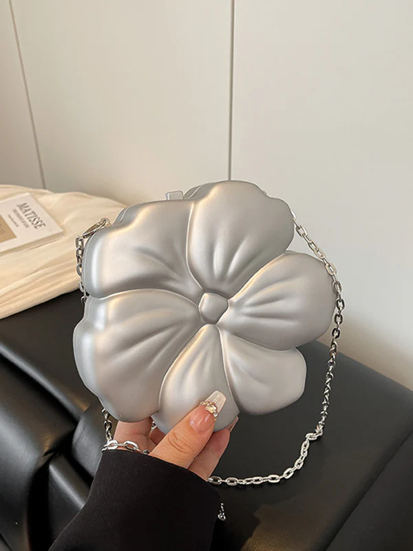 Chains Flower Shape Shiny Crossbody Bags - Image 3