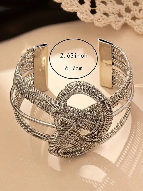 Chains Geometric Interlace Layered Bracelet Accessories - Image 5