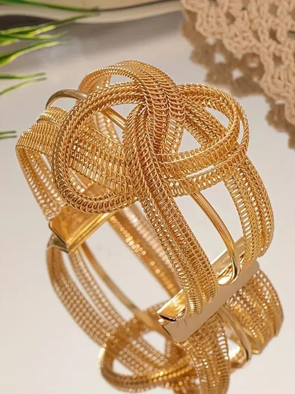 Chains Geometric Interlace Layered Bracelet Accessories - Image 7