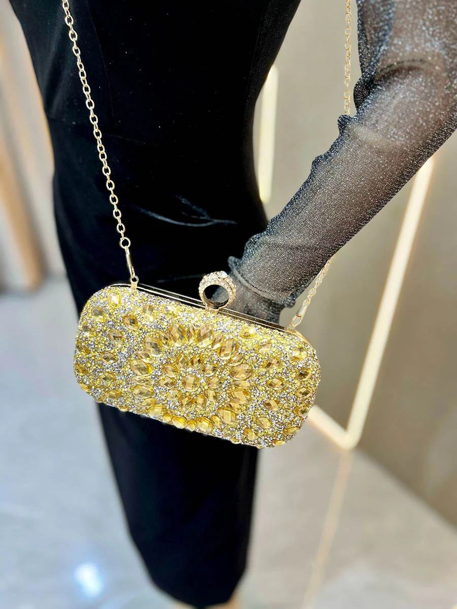Chains Geometric Lock Rhinestone Shiny Crossbody Bags Evening Bags & Clutches - Image 10