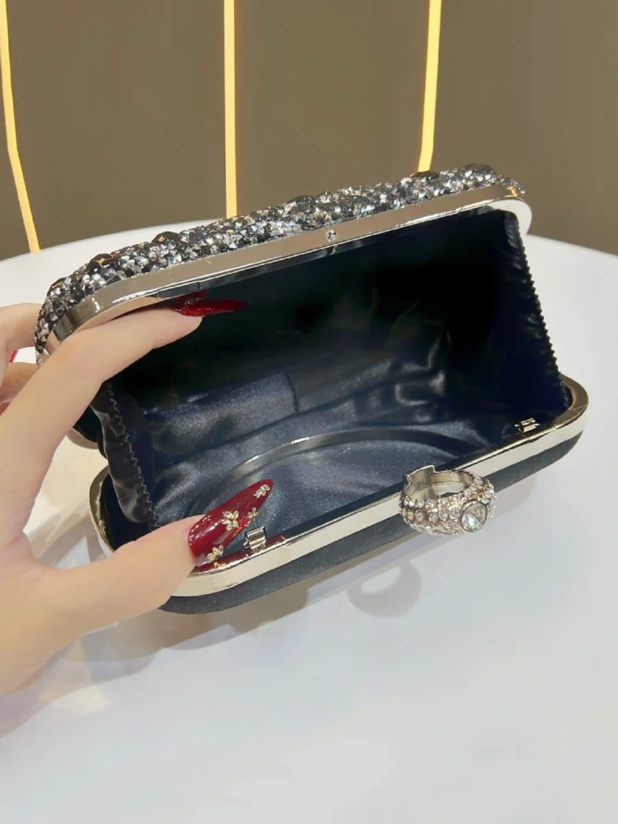 Chains Geometric Lock Rhinestone Shiny Crossbody Bags Evening Bags & Clutches - Image 11