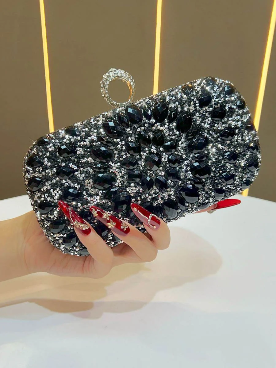 Chains Geometric Lock Rhinestone Shiny Crossbody Bags Evening Bags & Clutches - Image 3