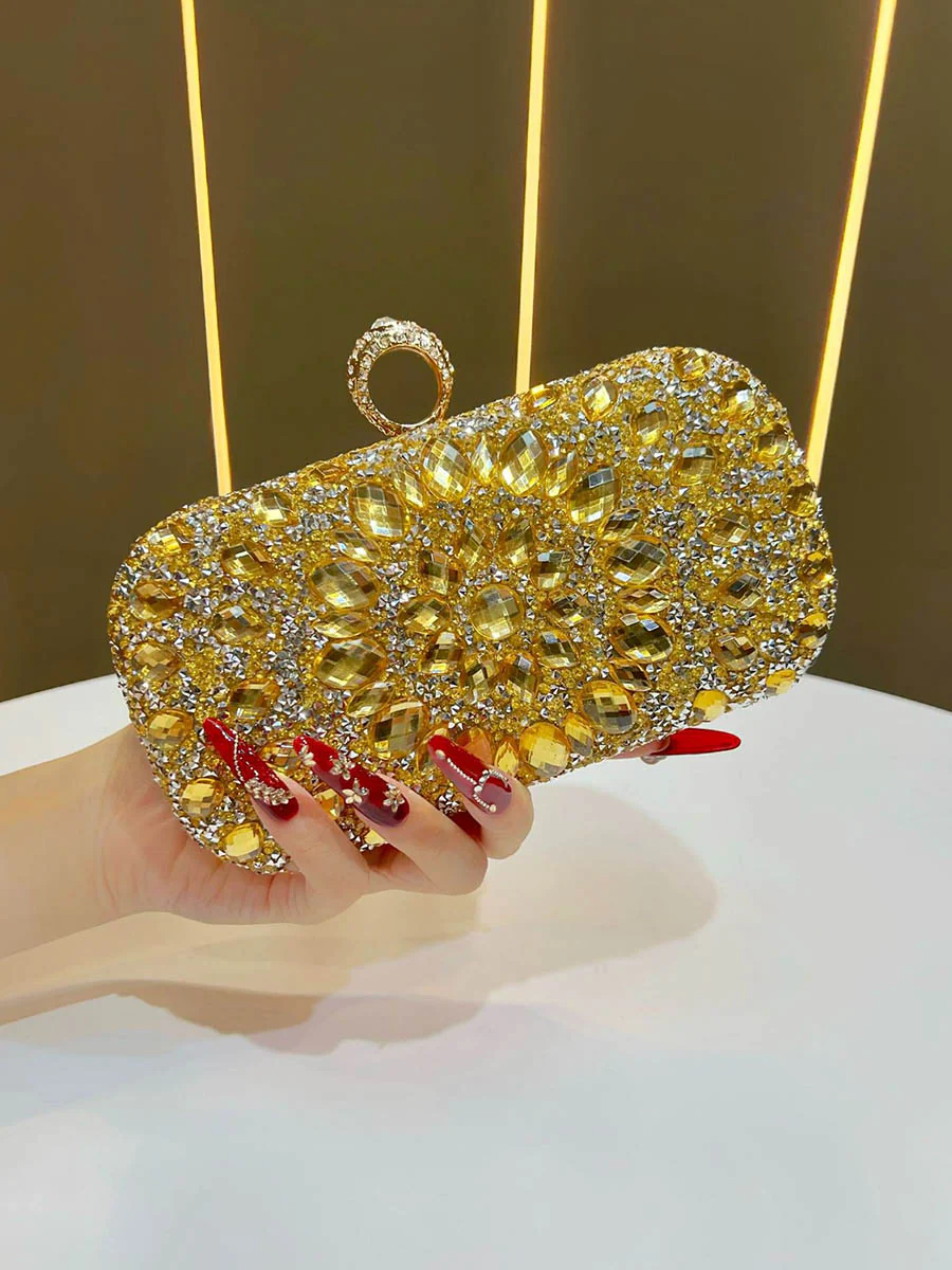 Chains Geometric Lock Rhinestone Shiny Crossbody Bags Evening Bags & Clutches - Image 5