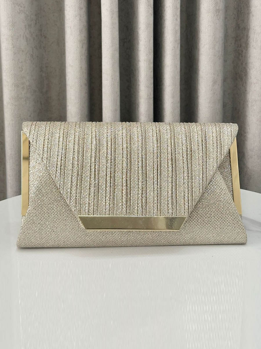 Chains Geometric Pleated Shiny Crossbody Bags Evening Bags & Clutches Mini Bags - Image 2
