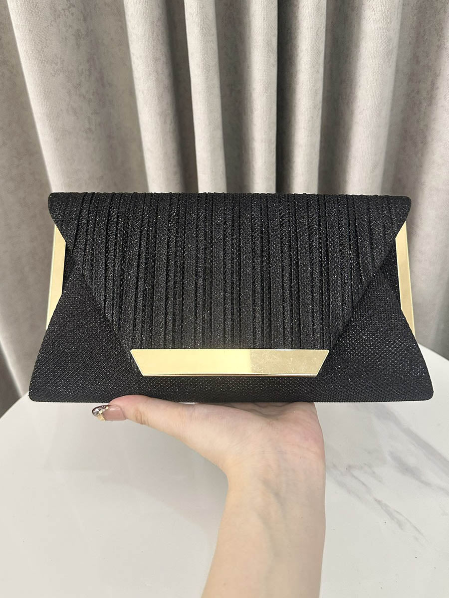 Chains Geometric Pleated Shiny Crossbody Bags Evening Bags & Clutches Mini Bags - Image 3