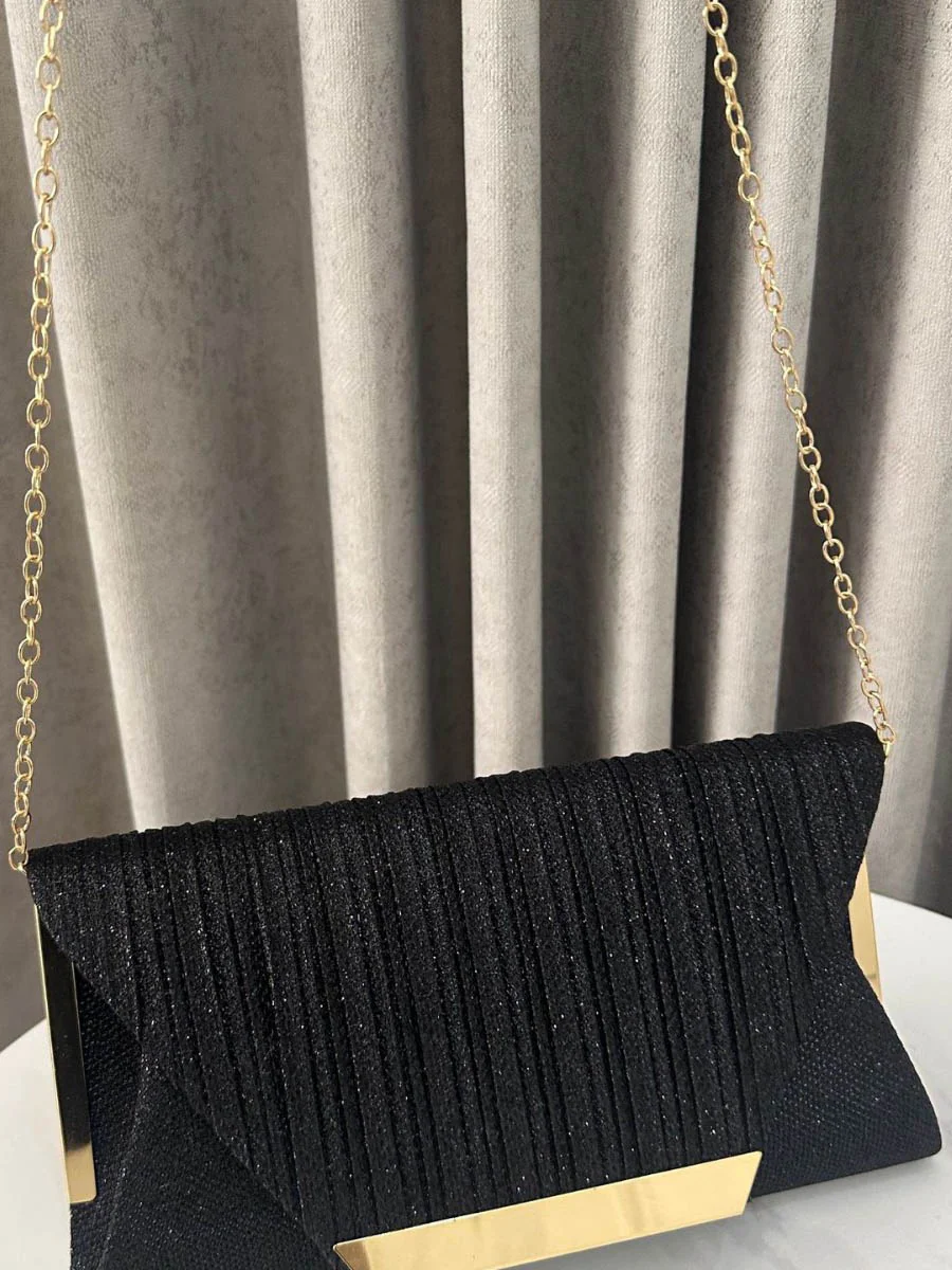 Chains Geometric Pleated Shiny Crossbody Bags Evening Bags & Clutches Mini Bags - Image 4