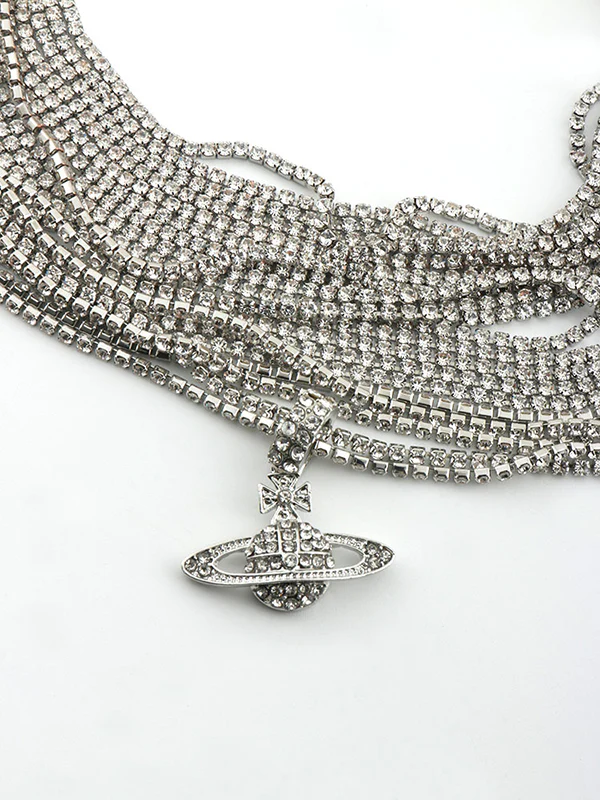 Chains Geometric Rhine Stones Shiny Necklaces Accessories - Image 7