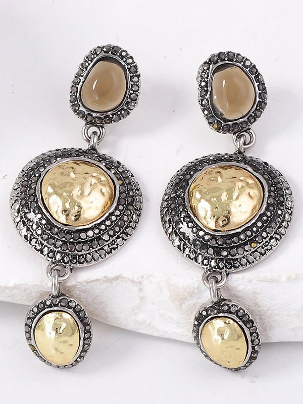 Chains Geometric Rhinestone Shiny Earrings Accessories - Image 2