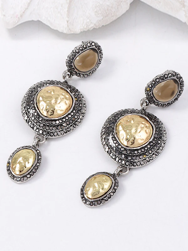 Chains Geometric Rhinestone Shiny Earrings Accessories - Image 3