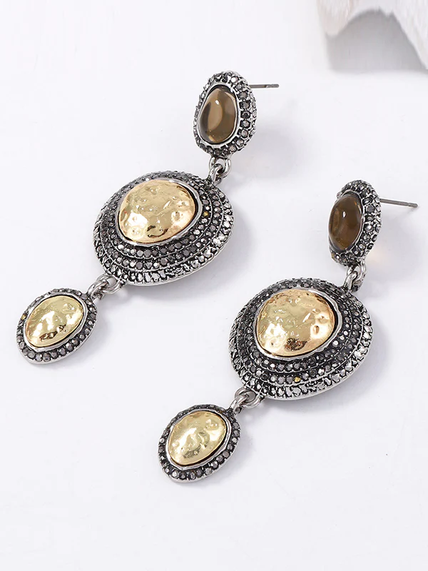 Chains Geometric Rhinestone Shiny Earrings Accessories - Image 4